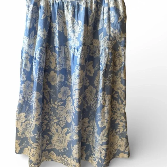 C&C California  100% linen Blue and White Women's Skirt Size XL - Picture 3 of 11